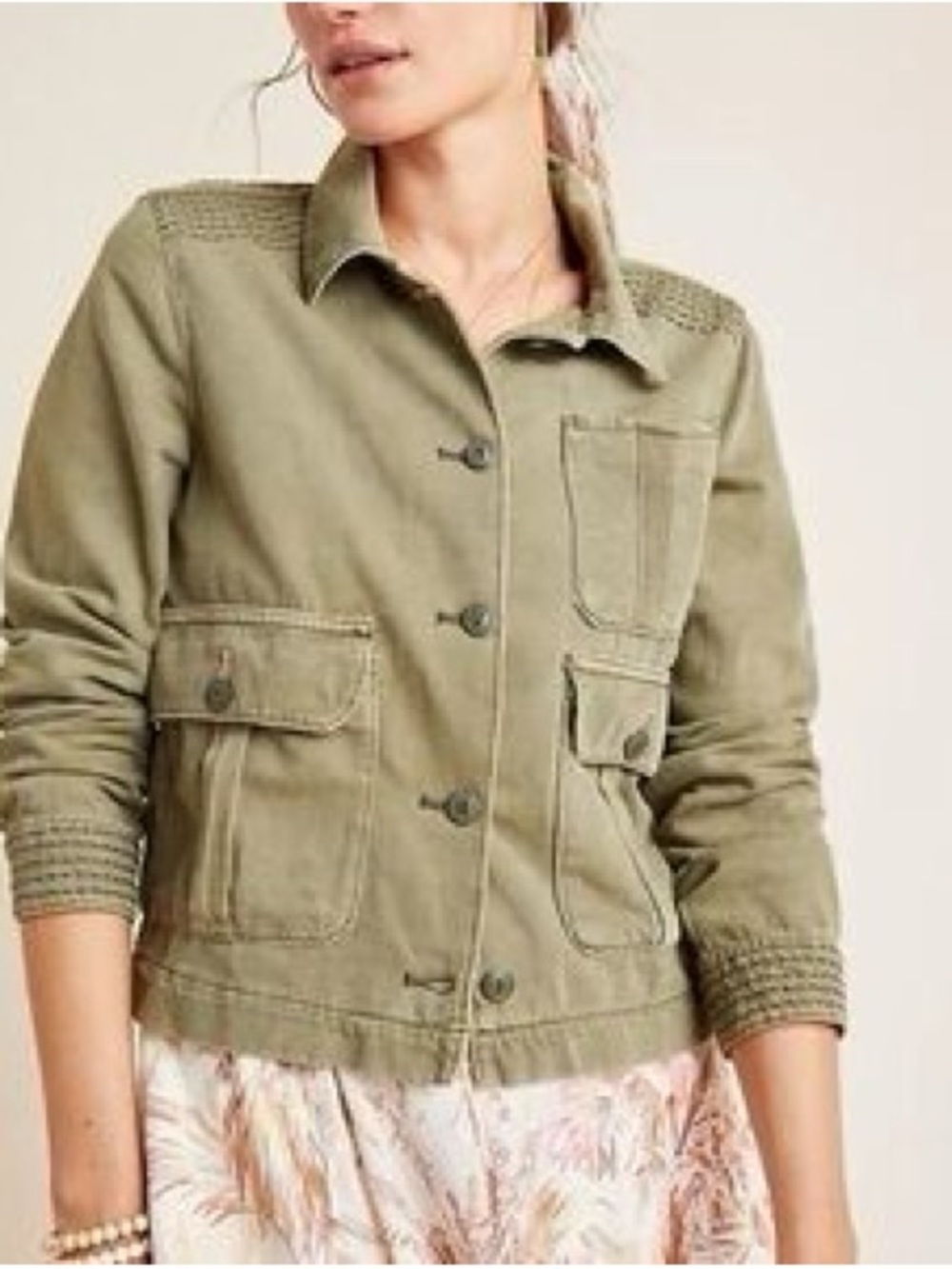 Anthropologie Olive Green Utility Jacket